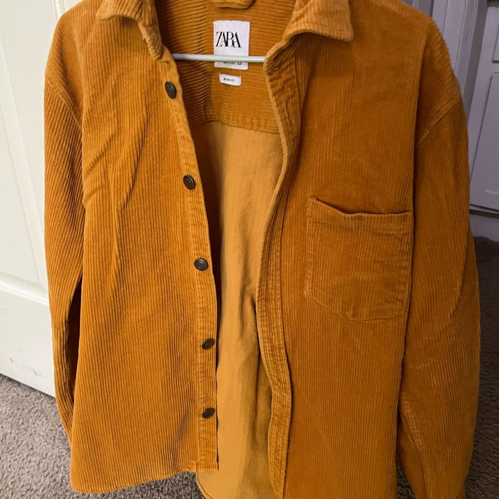 Zara Ochre Corduroy Shirt Jacket